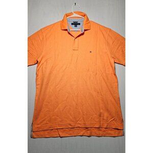 Tommy Hilfiger Polo Shirt Men’s Large Orange Short Sleeve Casual New Without Tag